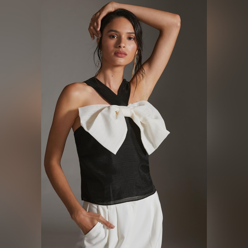 Anthropologie Sunday in Brooklyn Bow Halter Top Size S